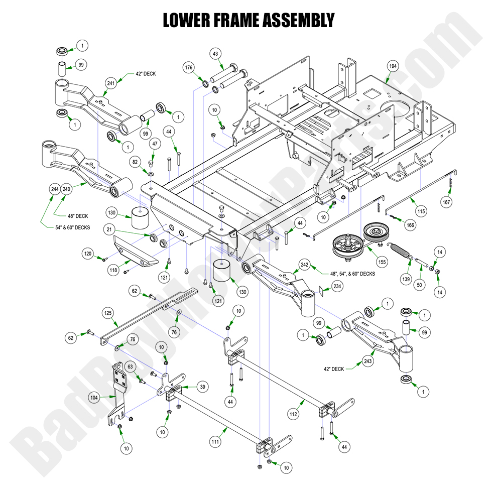 3132 - Bad Boy Mower Parts Lookup > 2023 > Maverick HD > Lower Frame Assembly